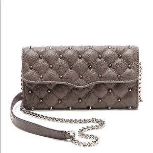Rebecca Minkoff Diamond Quilt & Stud Wallet Chain